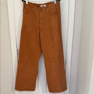 Wide Leg Flare Jeans in Rust